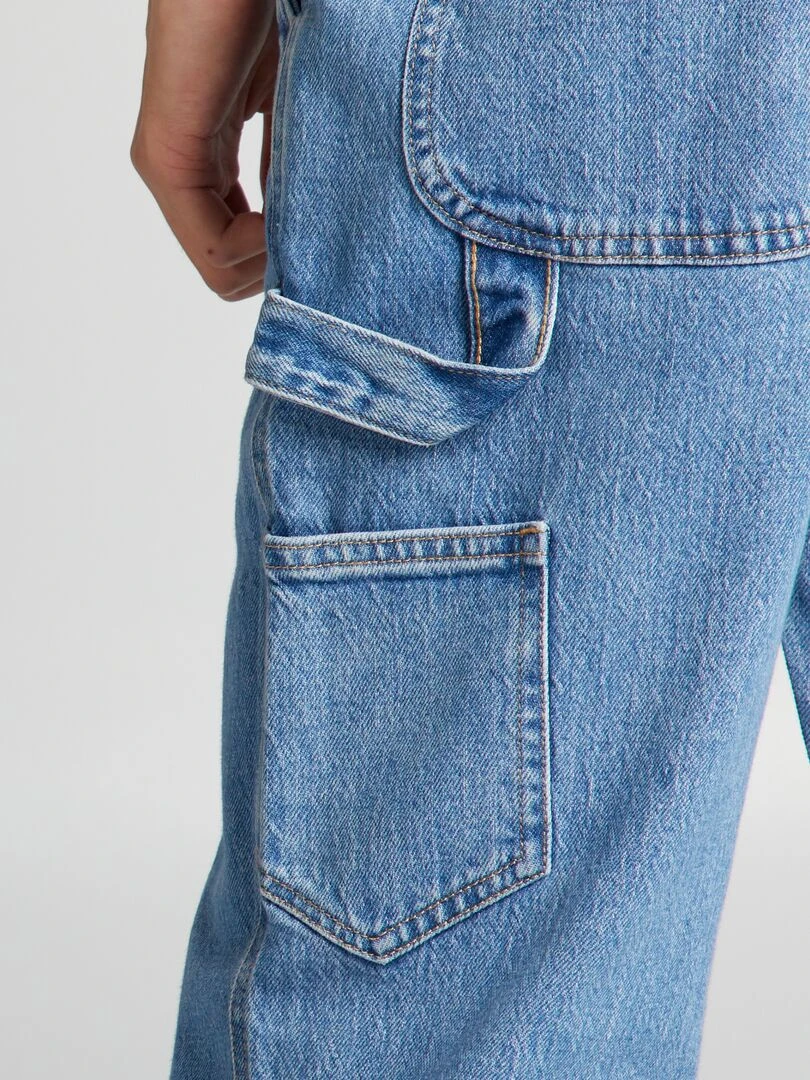 Pantalon denim droit   Bleu