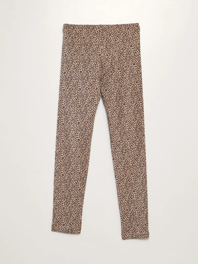 Legging long imprimé Léopard beige