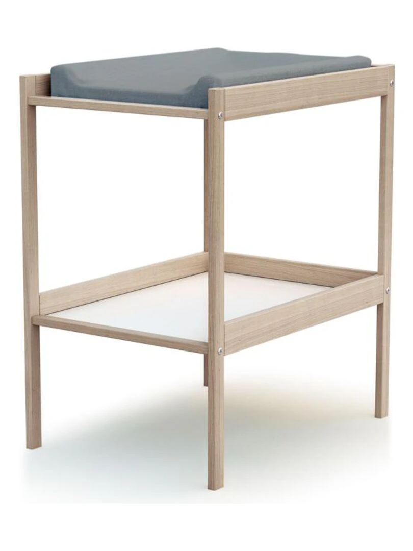 WEBABY Chambre bébé lit et table à langer en bois   Marron clair