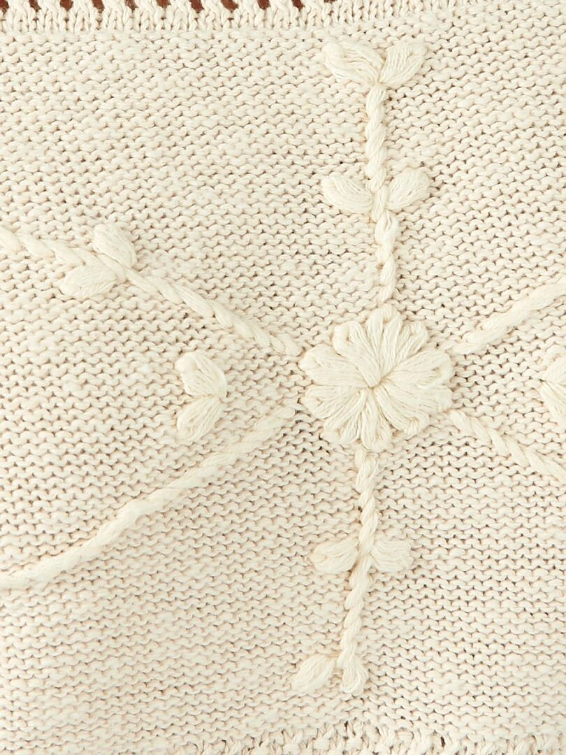 Pull maille effet crochet   Damart   Beige clair