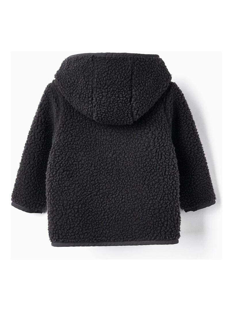 Manteau en Sherpa avec Capuche pour Bébé Garçon NORTHERN CALLING Gris foncé