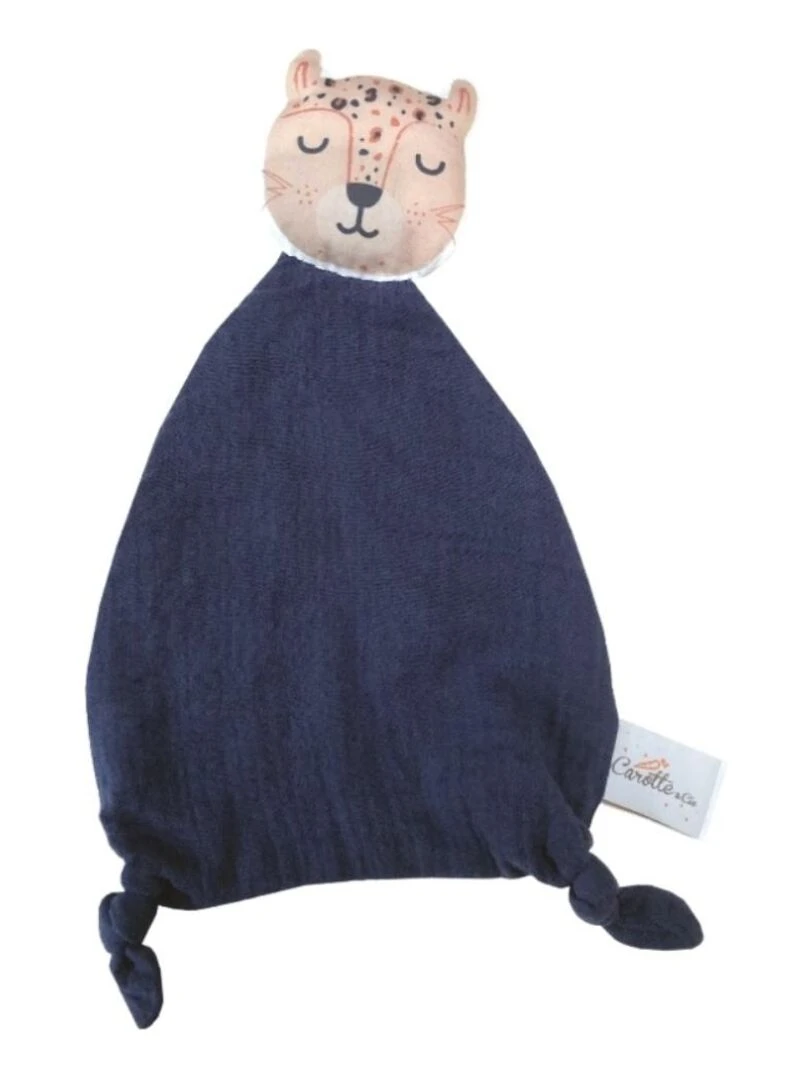 Doudou Panthère Bio Made in France Bleu marine