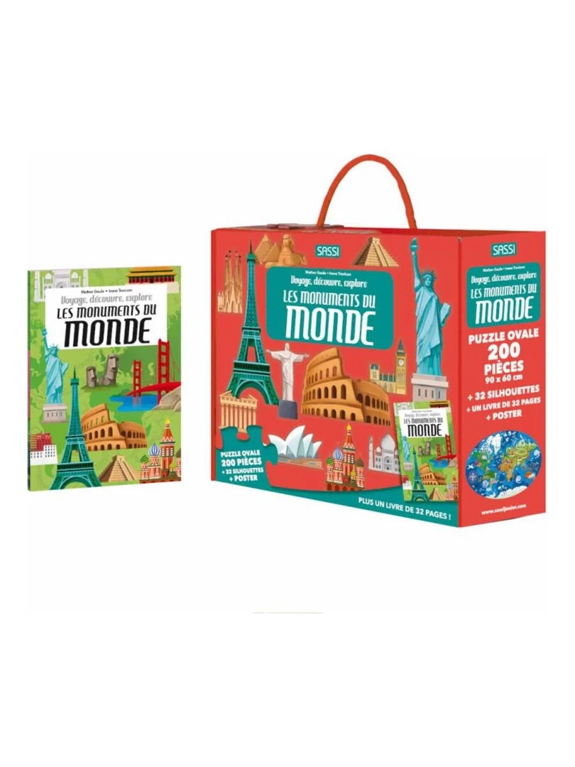 Puzzle & Livre Voyage découvre explore Les monuments du monde N/A