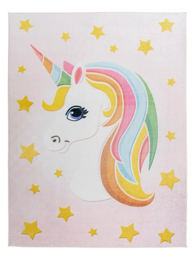 Tapis enfant UNICORN KIDS Lavable en machine Multicolore 120x160 Multicolore