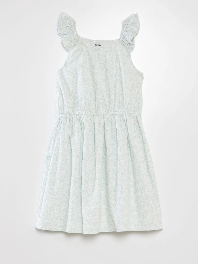 Robe légère évasée Vert/blanc