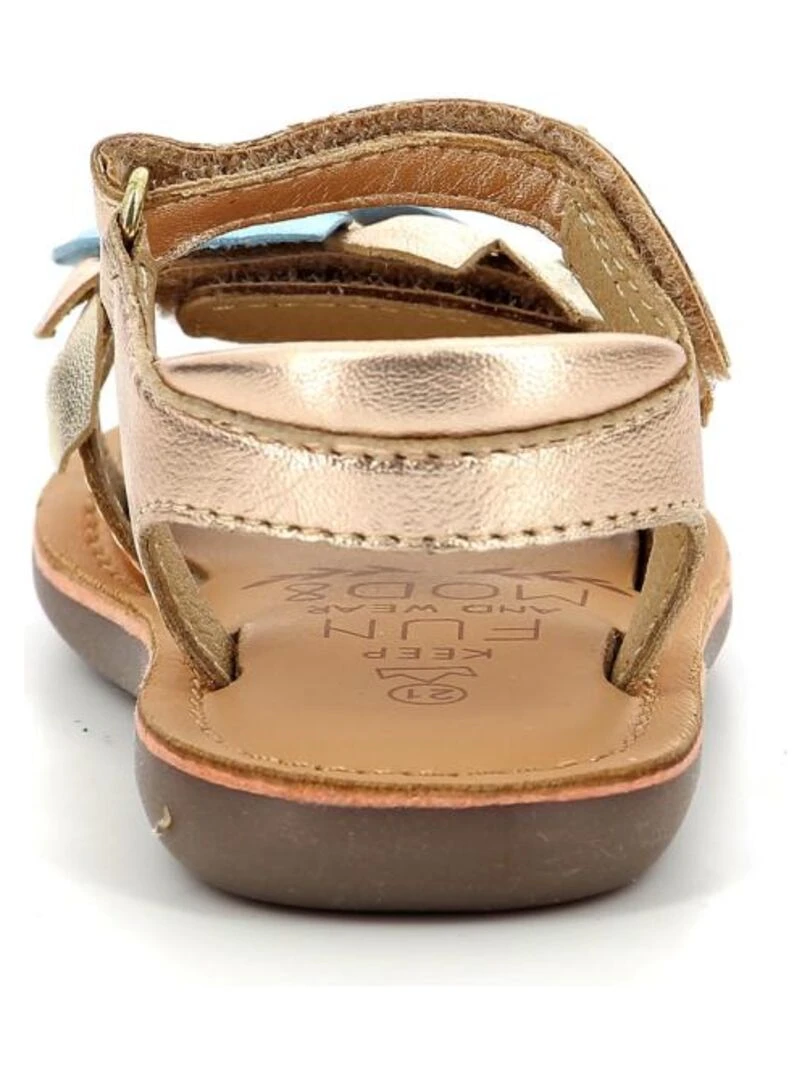 Sandales Cuir Cloknot   Rose