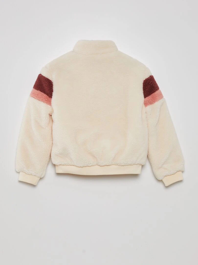 Doudoune en sherpa colorblock Blanc