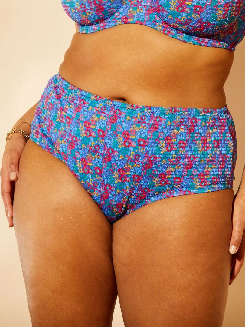 Culotte de bain effet seersucker Multicolore
