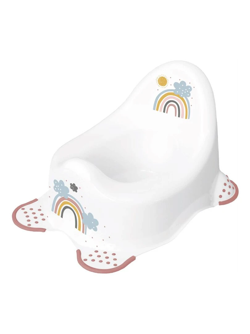 POT BÉBÉ À PIEDS ANTIDÉRAPANT "RAINBOW" Blanc Multicolore