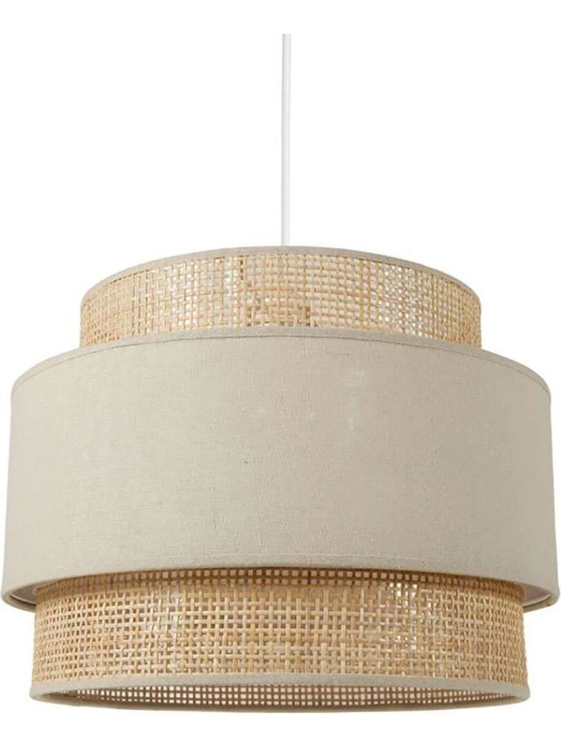 Suspension ronde gigogne rotin beige D40 Beige