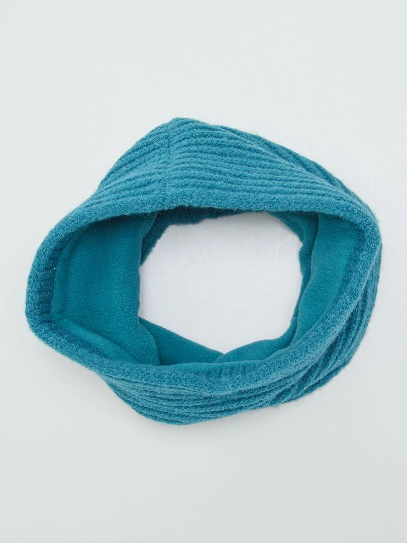 Snood en maille côtelée   Bleu