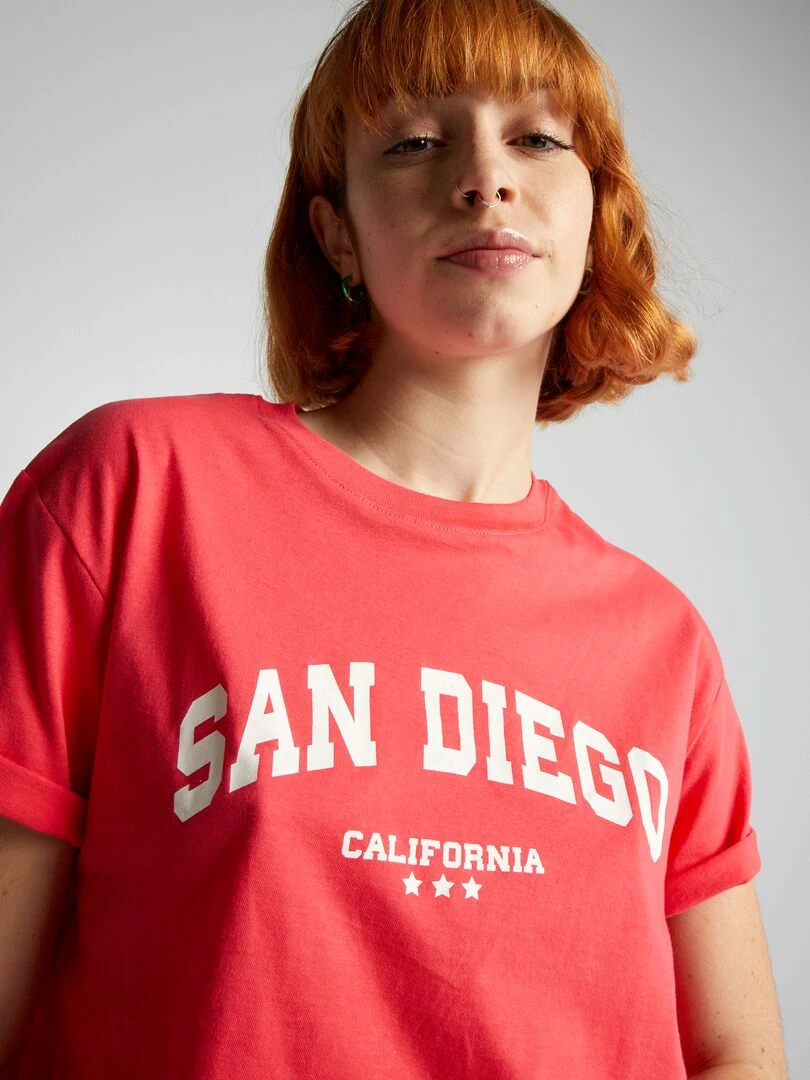 Crop top en jersey   Rose