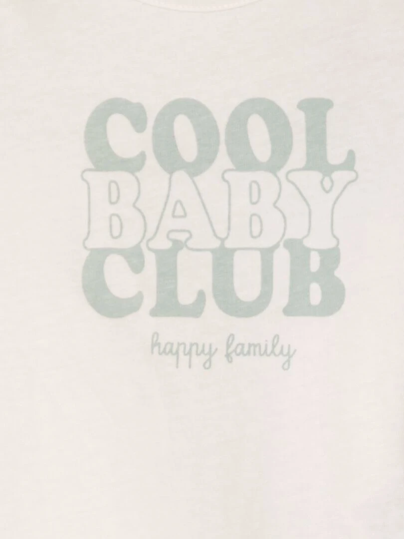 Tee shirt en maille jersey 'fête des mères' Blanc 'cool baby'