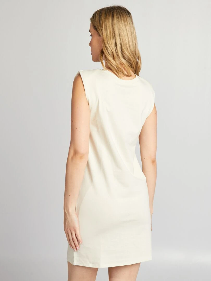 Robe courte à épaulettes   Gris