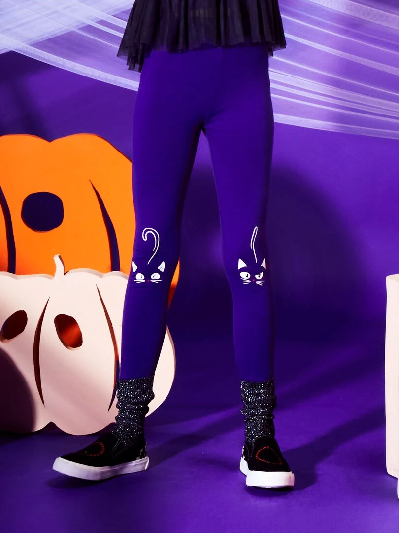 Legging long 'chat' Halloween Violet