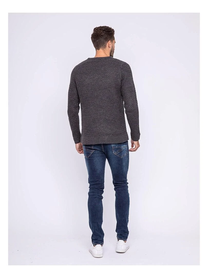 Pull col rond LUMARK Gris foncé