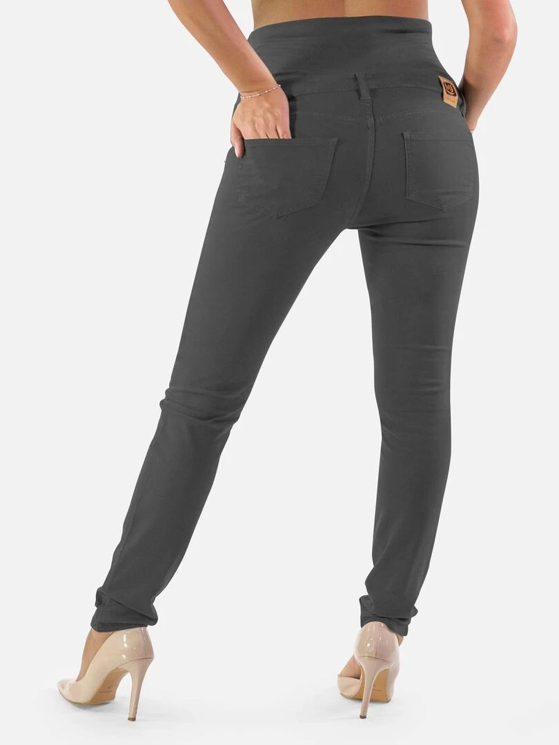 Pantalon de grossesse en coton Coupe slim Anthracite gris anthracite