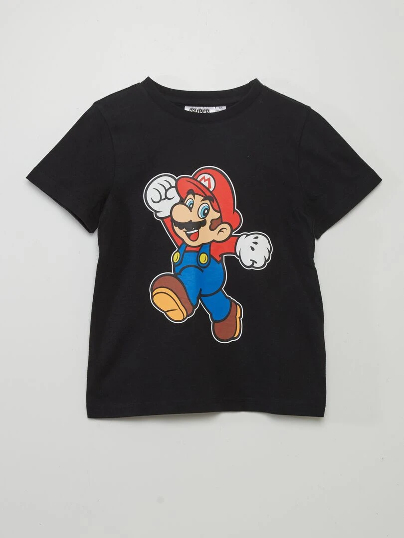 T shirt 'Super Mario' manches courtes Noir