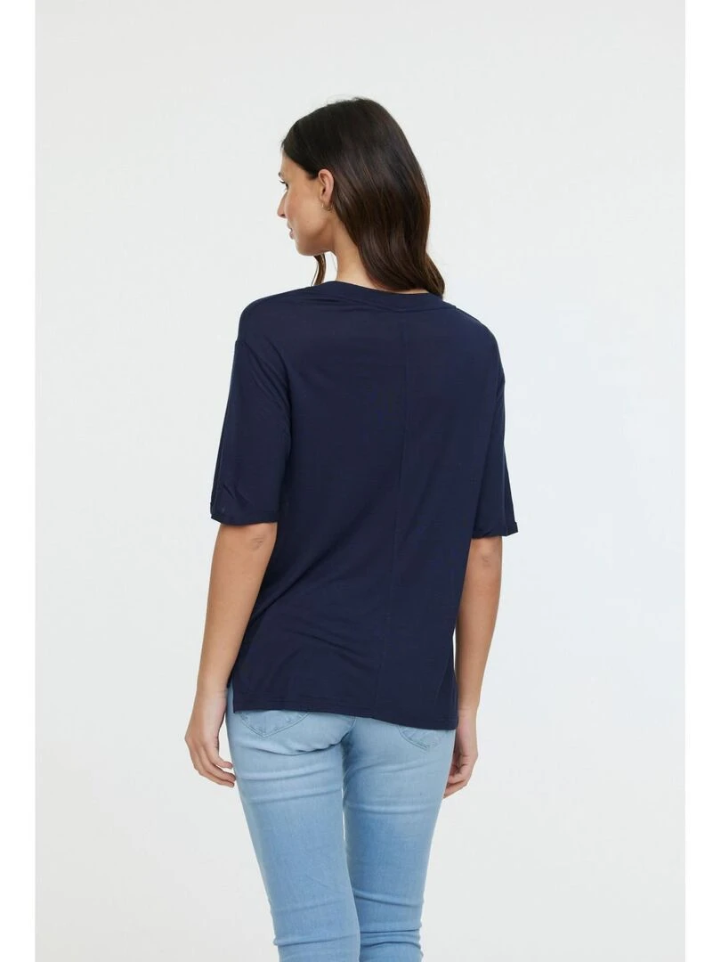 Lee Cooper   T Shirt manches courtes viscose regular ADOUNA M   Bleu marine