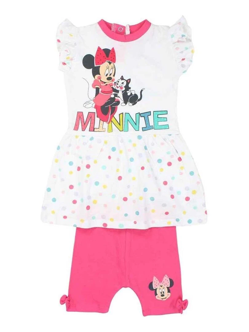 Disney Ensemble T shirt legging bébé fille Imprimé Minnie Blanc