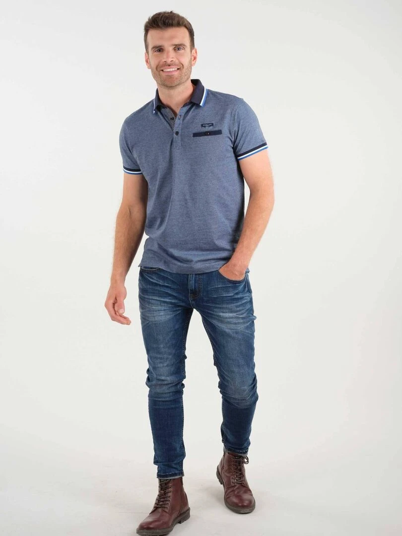 Polo en jersey pour homme 'Deeluxe'   Bleu marine