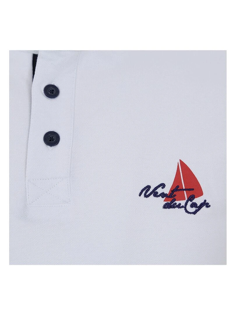 Polo manches courtes homme CARMAND   VENT DU CAP   Blanc