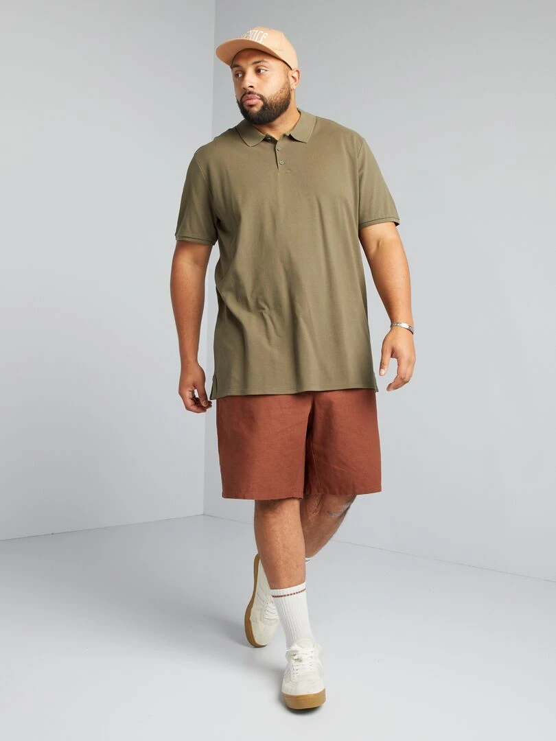 Polo en maille piqué Kaki