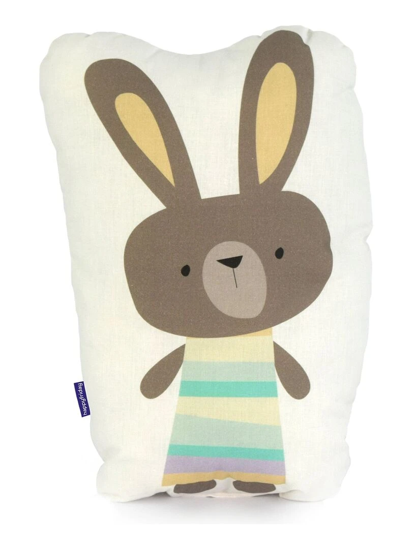 Coussin Rabbit family "Happyfriday" Blanc