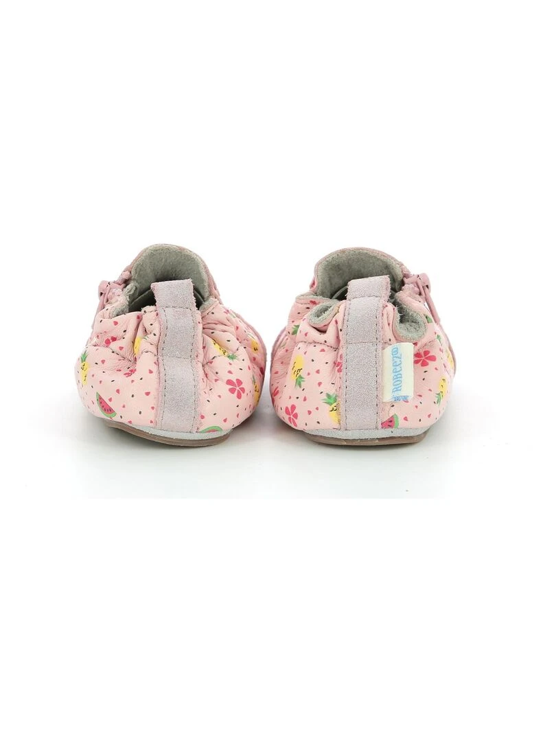 Chaussons Cuir Fruity Day   Rose