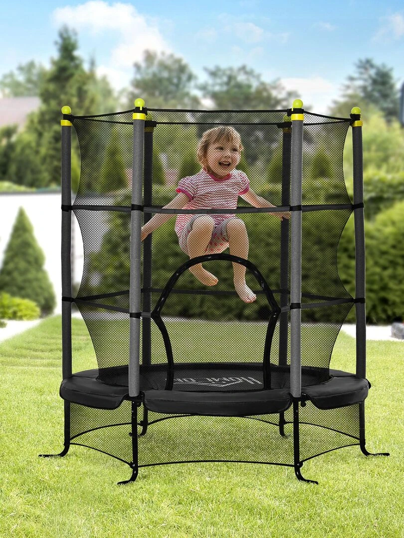 Trampoline enfant tout équipé Ø 1 63 × 1 63H m   Noir
