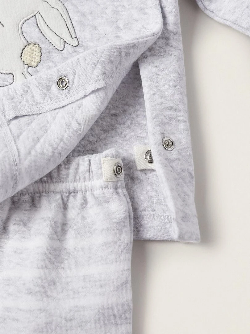 Ensemble pour Nouveau Né 'Lapin'  EARLY BLOOM   Gris clair