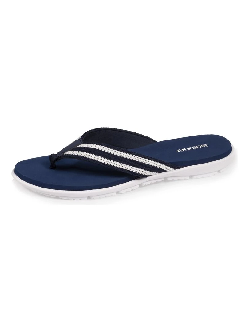 Tongs sport Femme confort tige rayure Marine Bleu marine