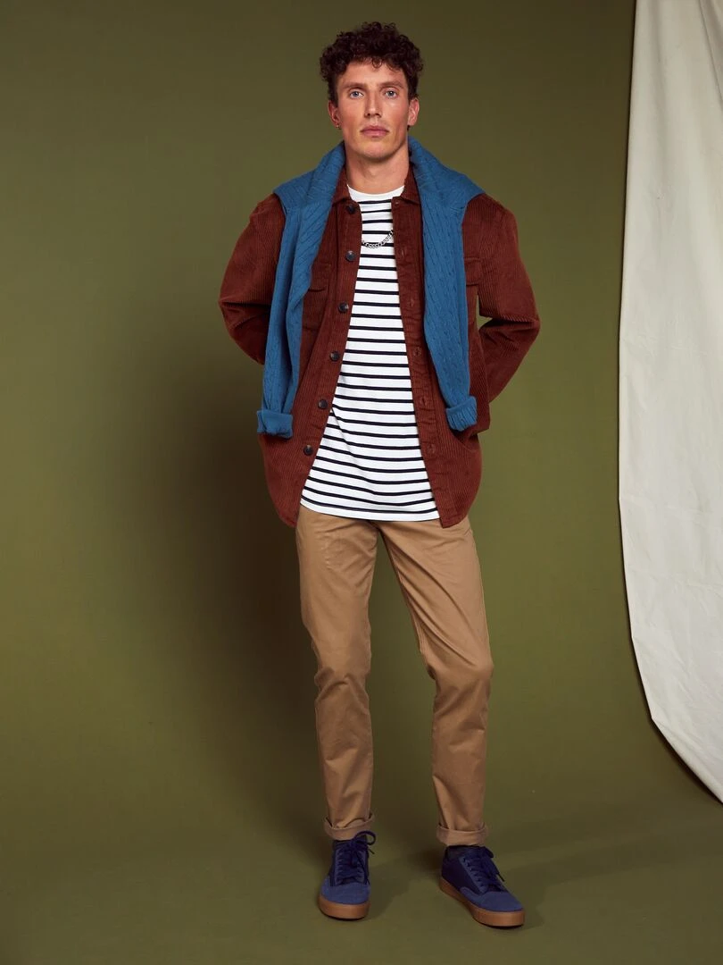 Chino slim avec ceinture L32 Beige
