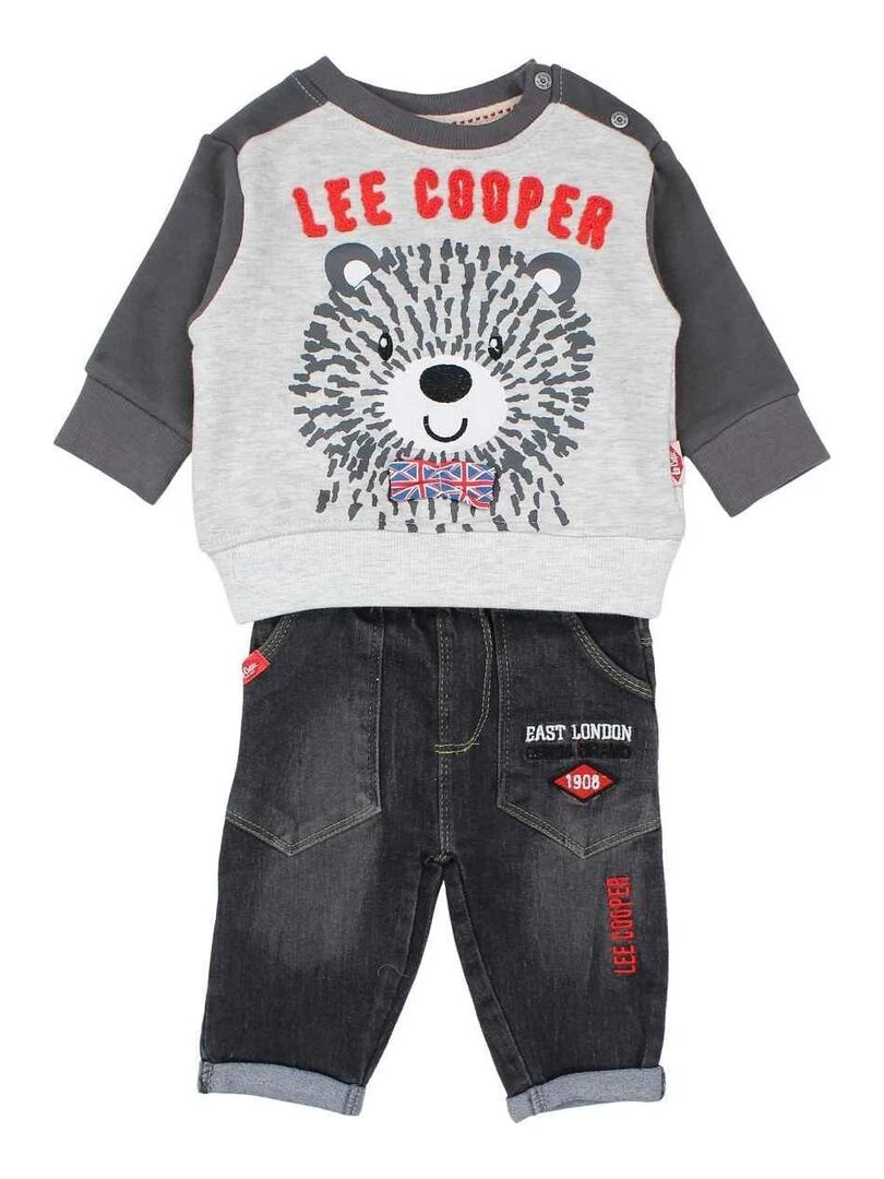 Lee Cooper Ensemble Sweat pantalon bébé garçon Imprimé Logo Gris