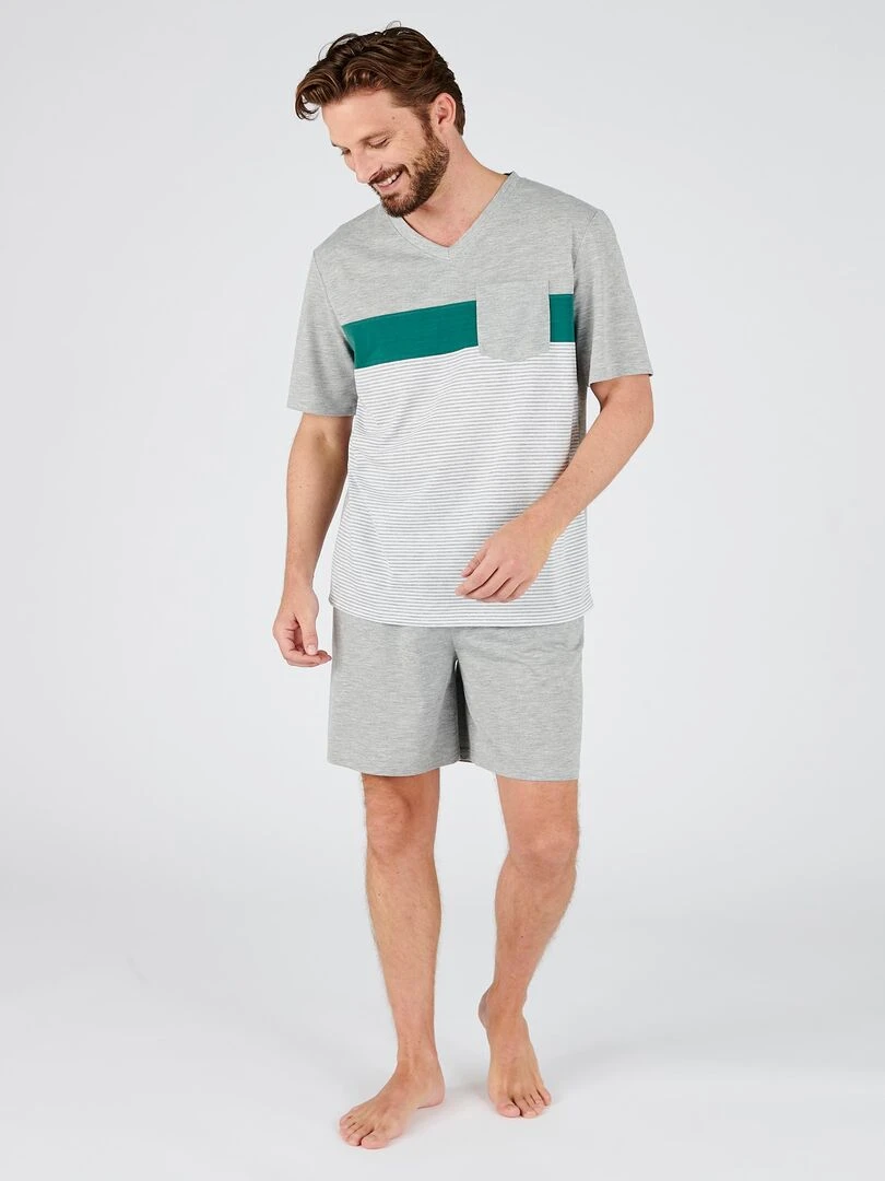 Pyjashort en maille jersey Climatyl Damart Gris