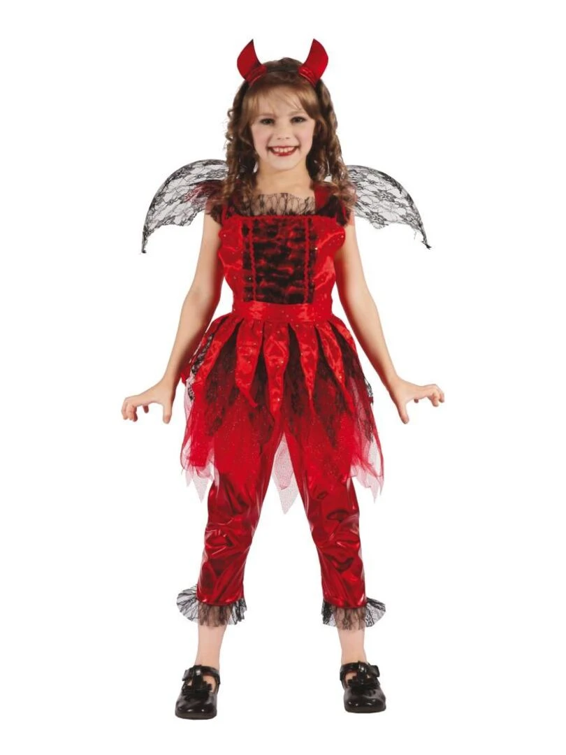 Déguisement Diablesse ailes Halloween enfant Rouge