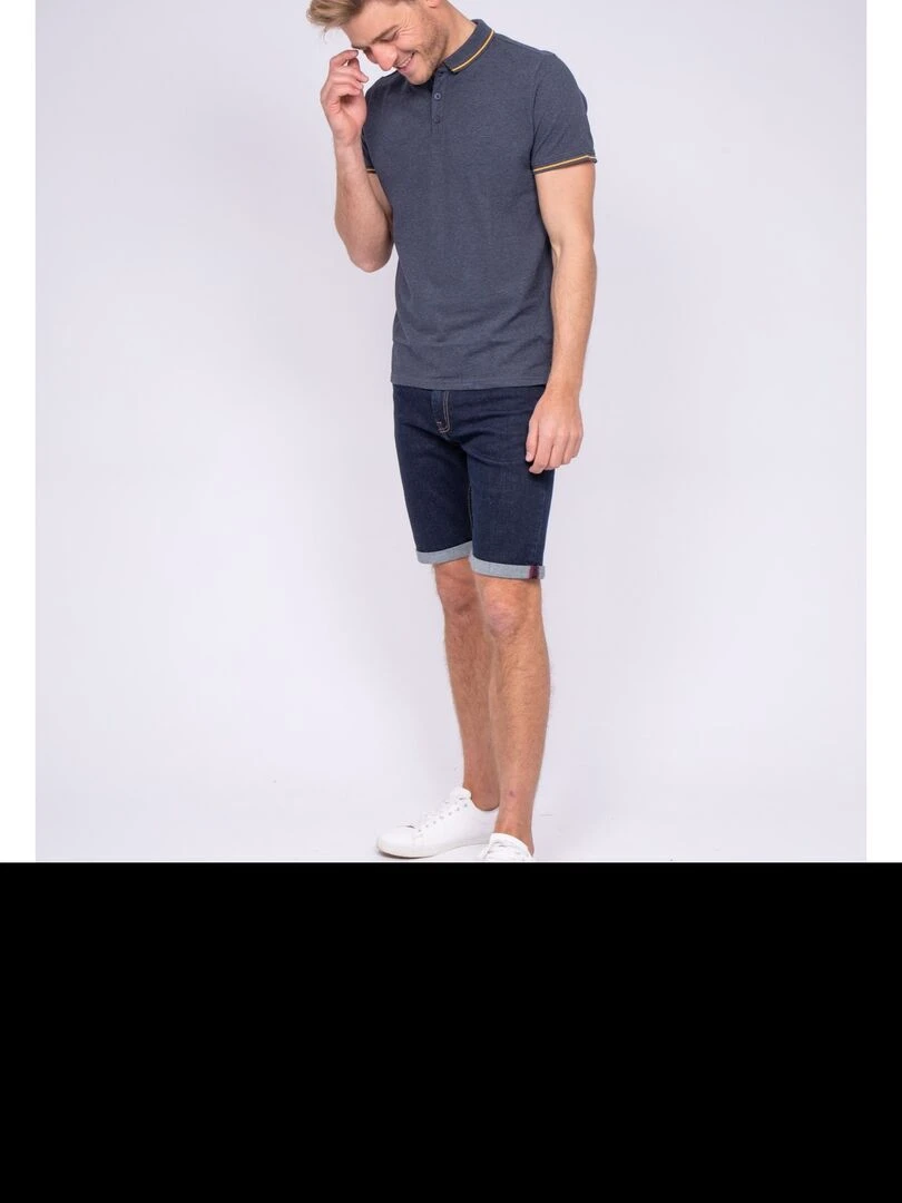 Polo pur coton POPULAR   Bleu gris