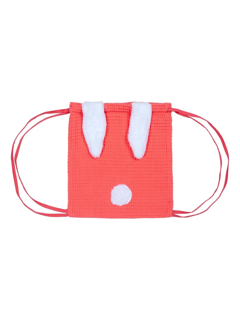 Sac de sport enfant en nid d'abeille Lapinou Orange corail
