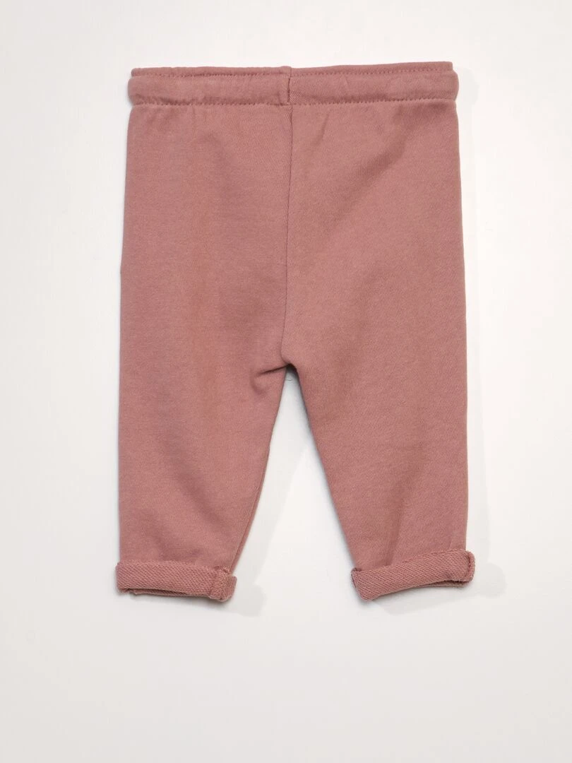 Pantalon jogging en french terry   Vieux rose