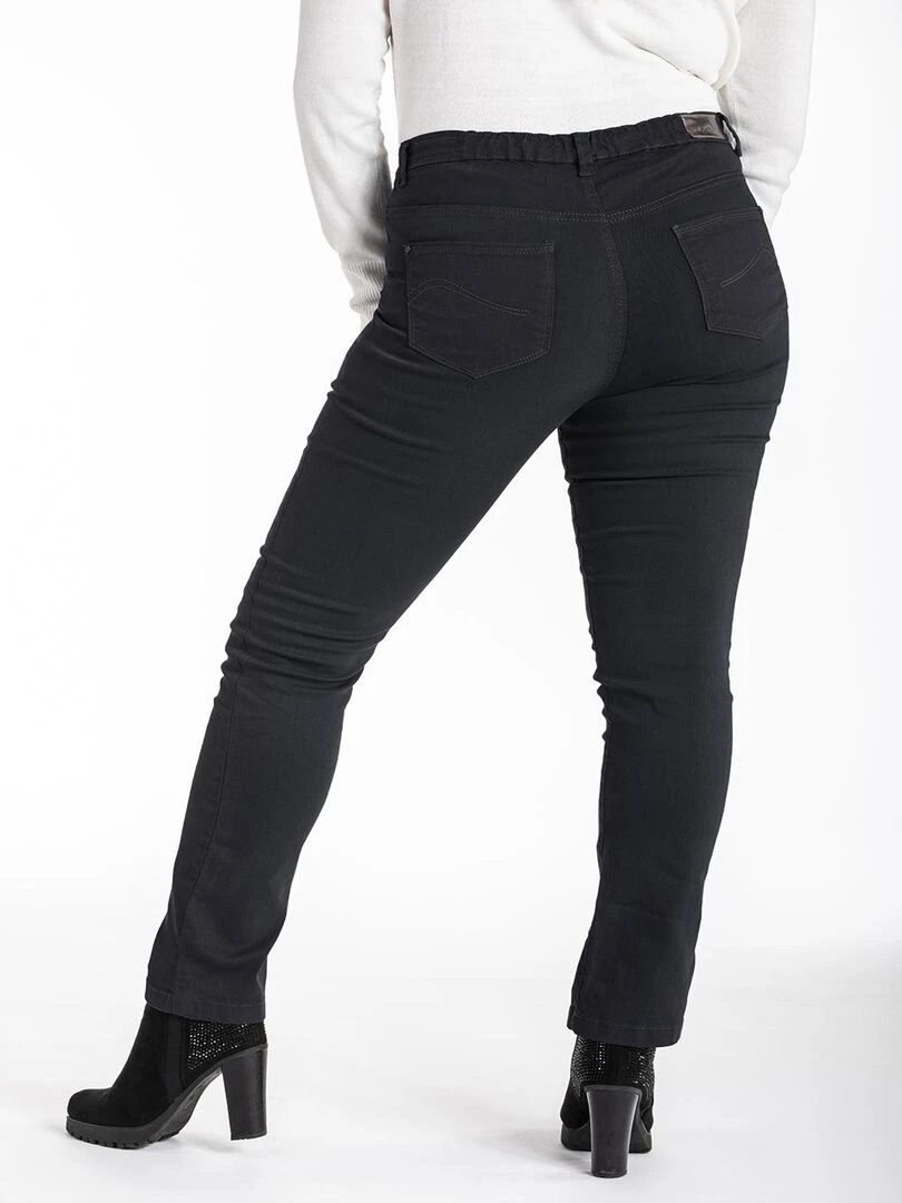 Jeans coupe droite taille haute stretch OBR9 'OBER'   Noir