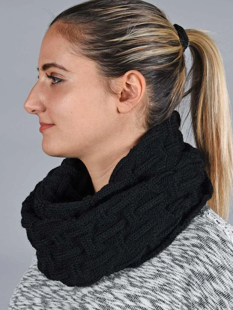 Ensemble Snood Bonnet Nora Made in UE Noir