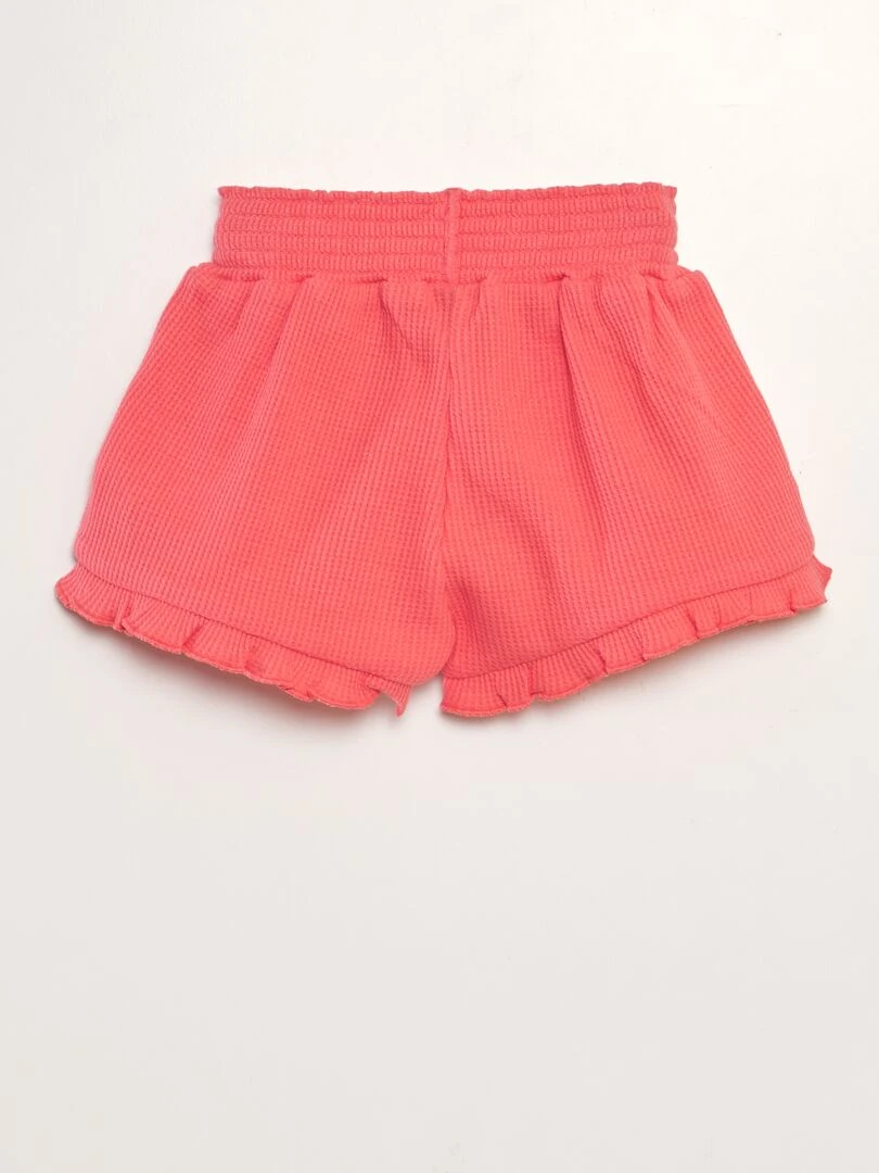 Short en nid d'abeilles Rose