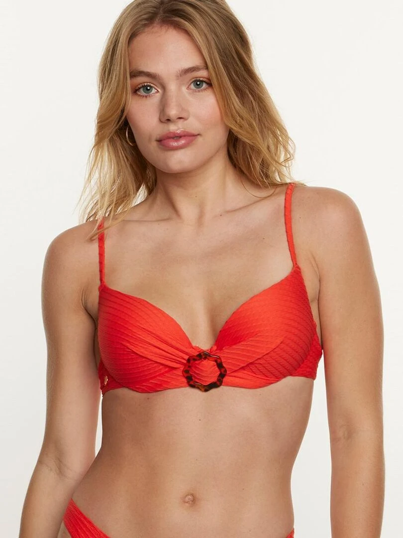 Haut de maillot de bain coques push up RIVAGE Brigitte Bardot Bain Rouge