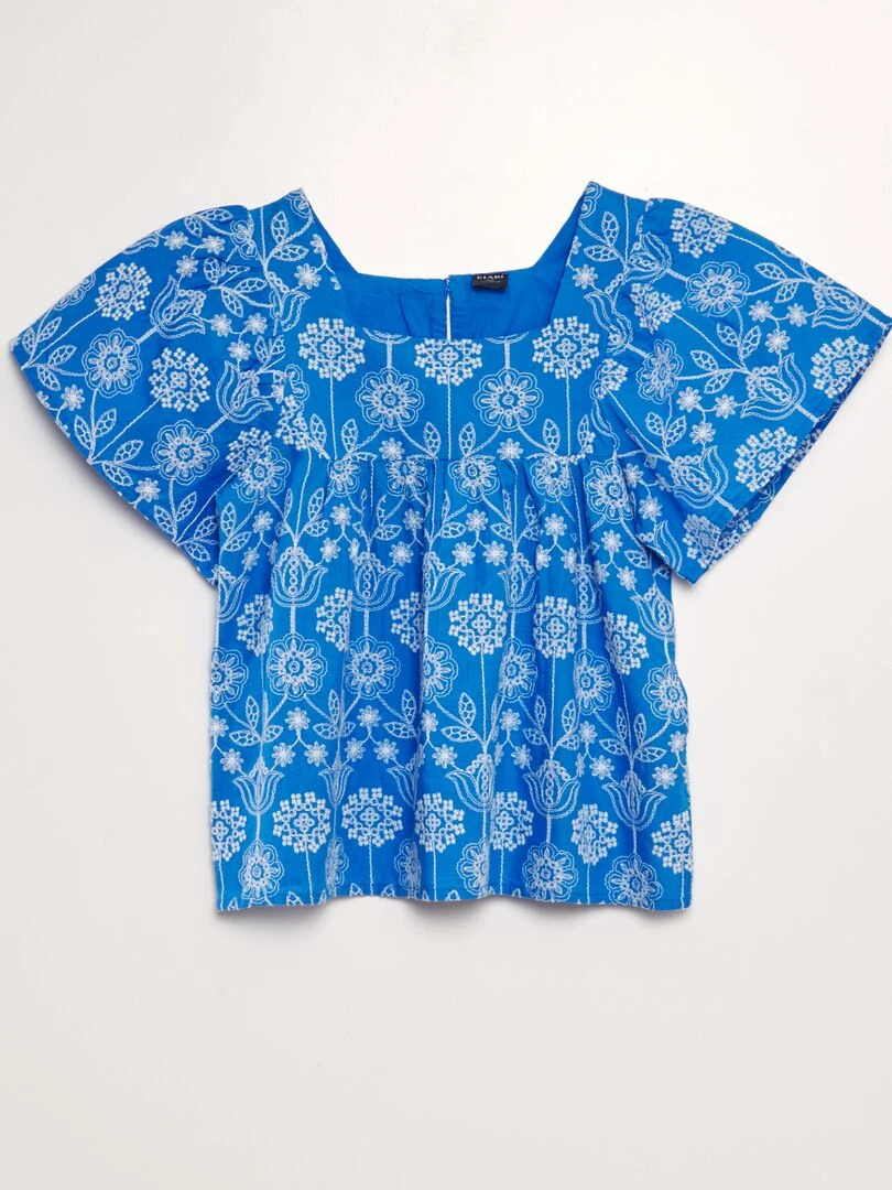 Blouse avec broderie Bleu