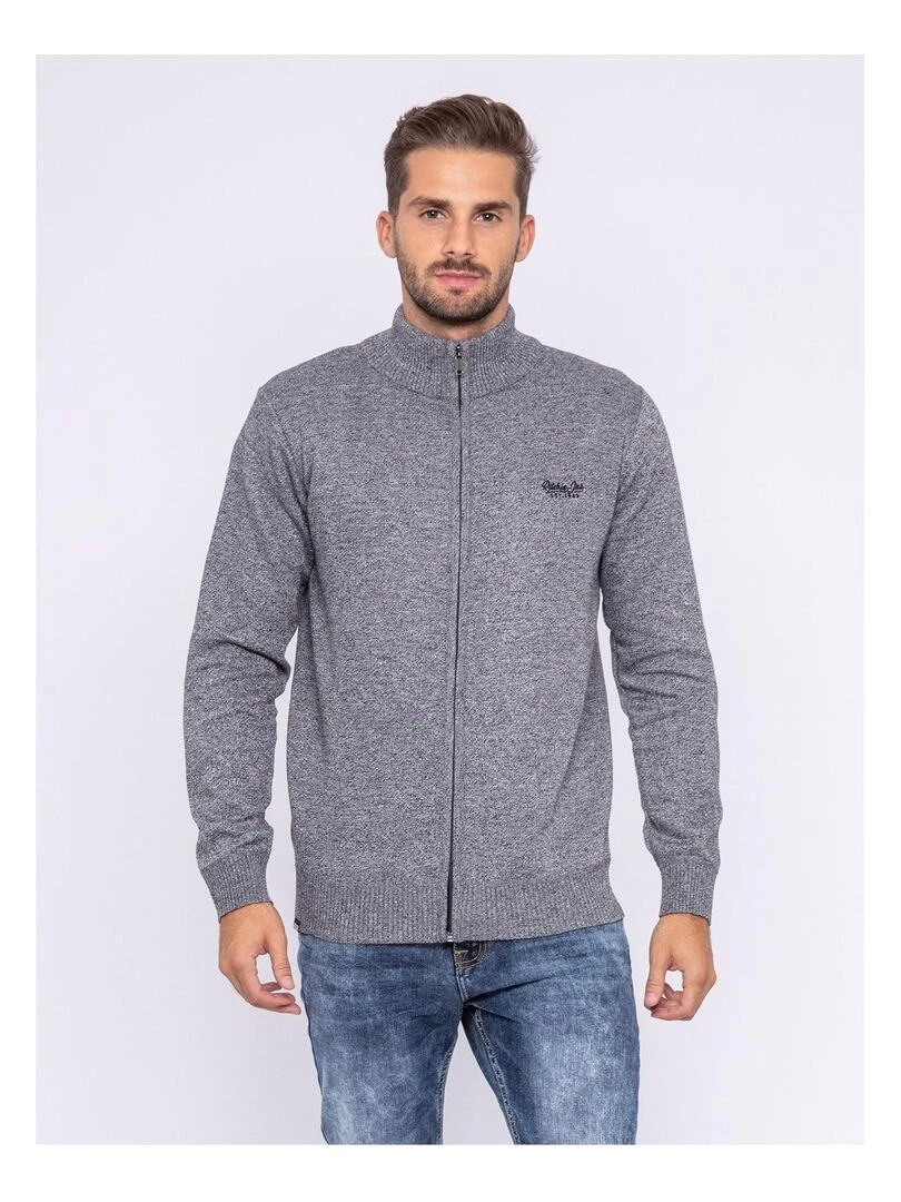 Gilet zippé col montant LAMATOL Gris chiné