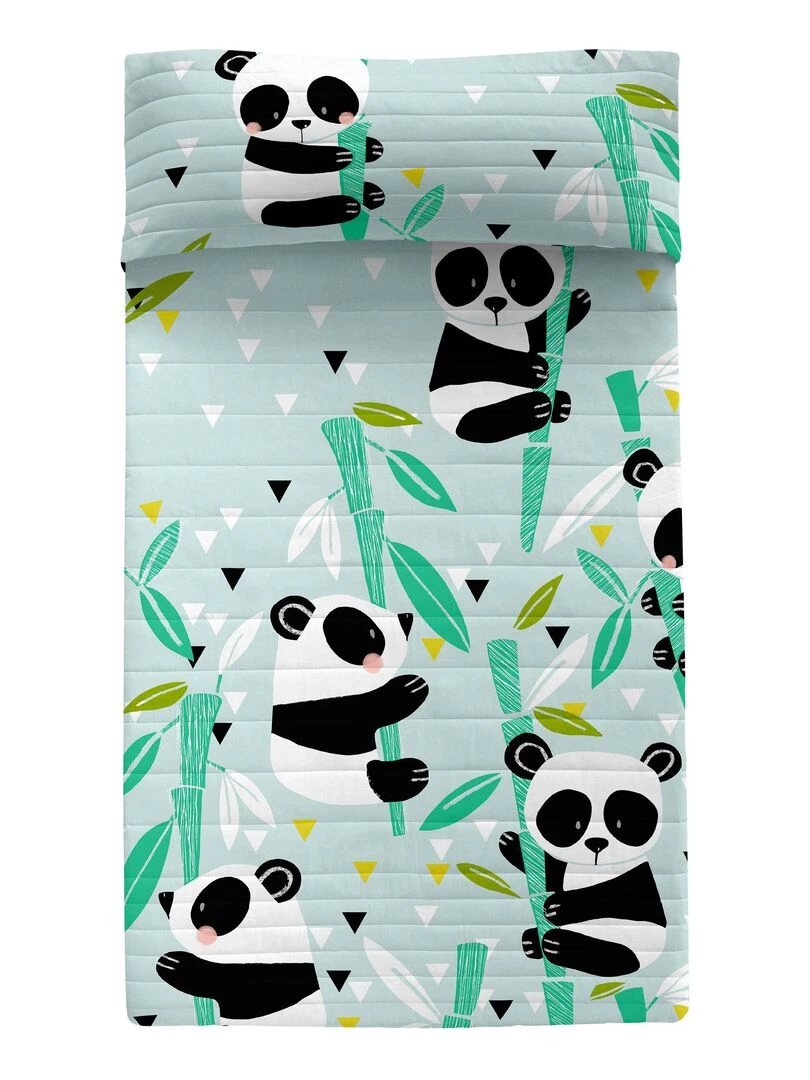 Couvre lit Panda garden blue "Happyfriday"   Bleu