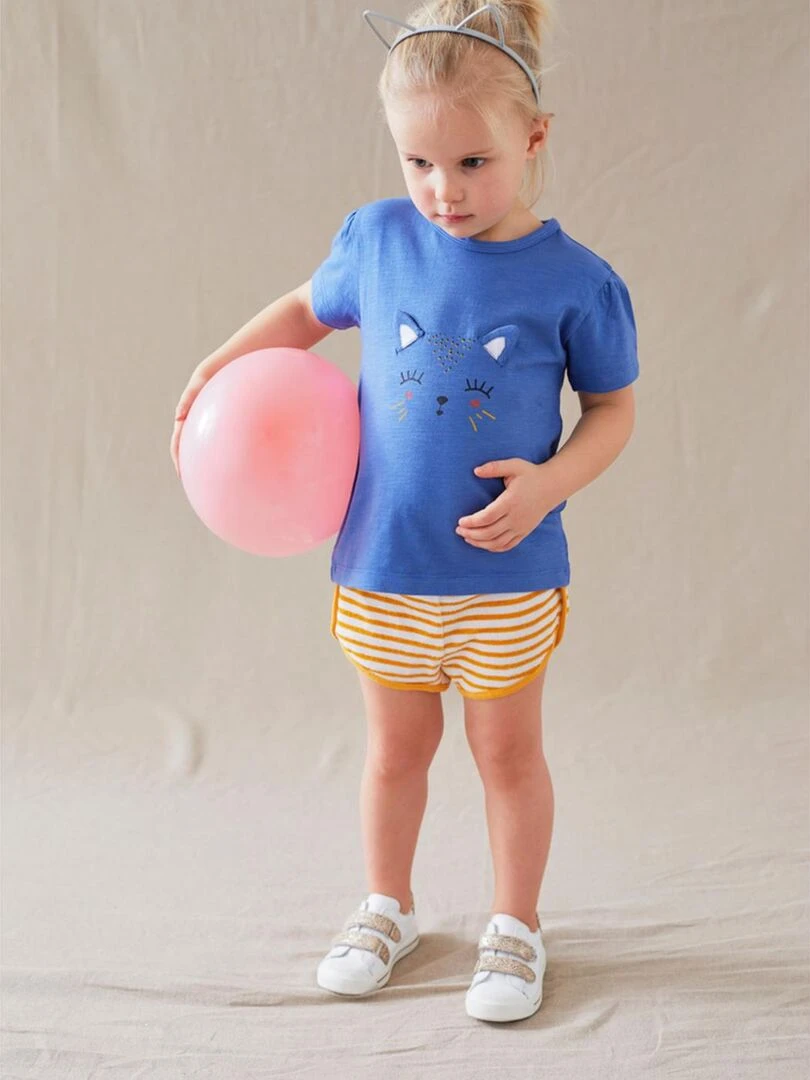 Shorte rayé pêche   Noukie's   Blanc