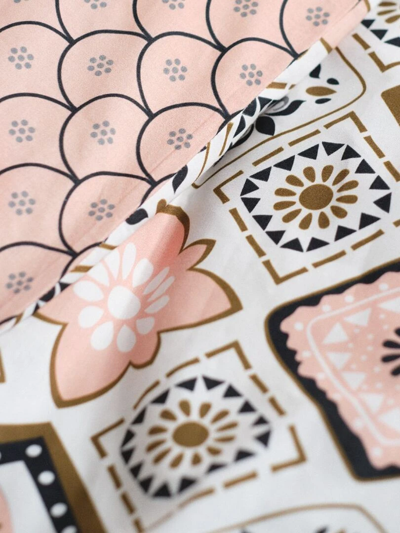 Parure de lit imprimée Rose