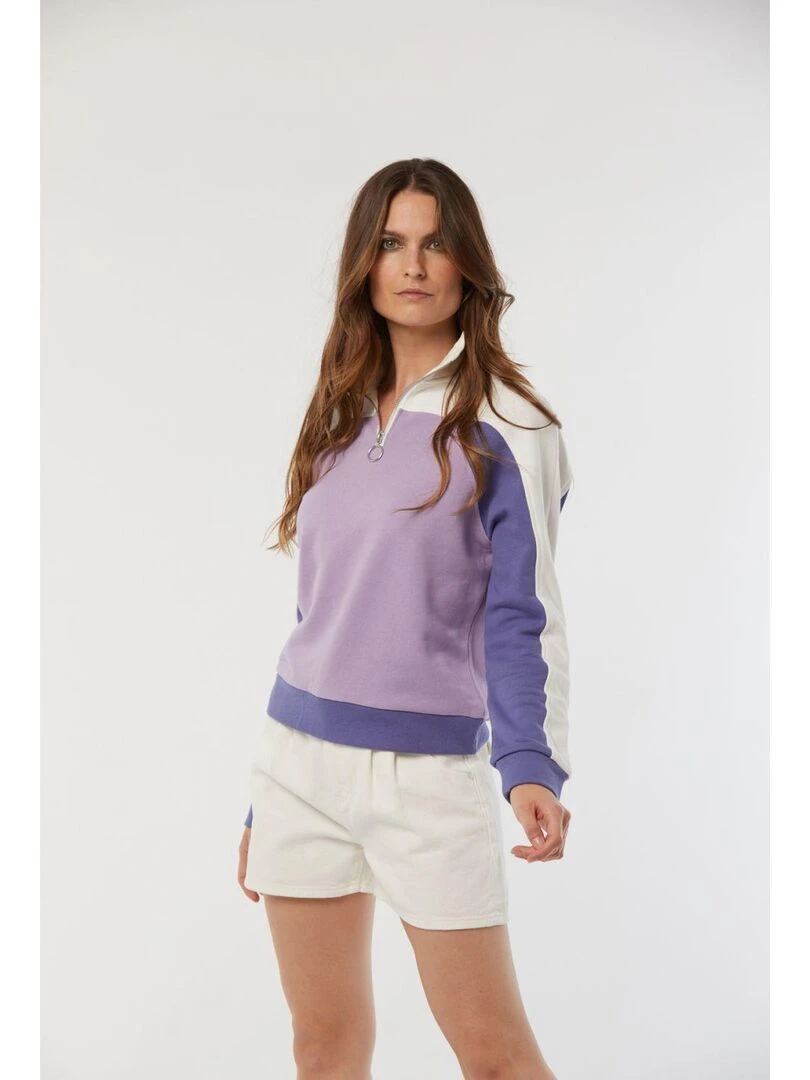 Lee Cooper   Sweatshirt manches longues coton regular ELSA   Violet clair