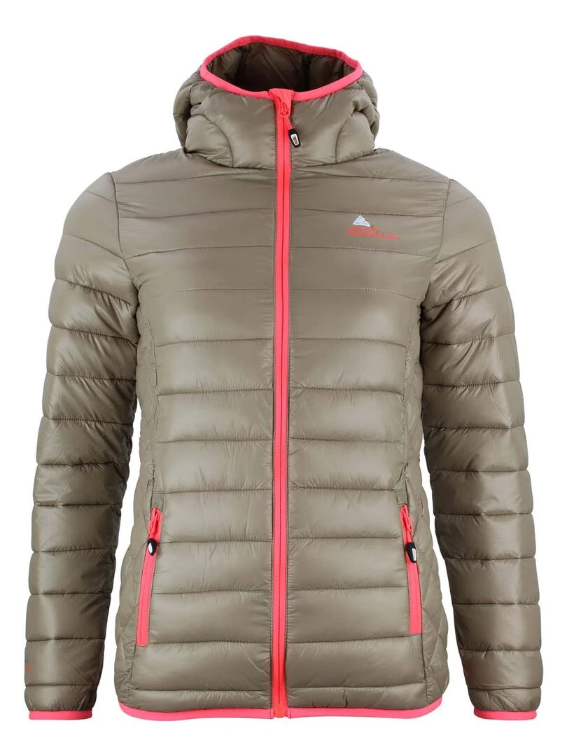 Doudoune fine à capuche femme ALISEO Gris taupe